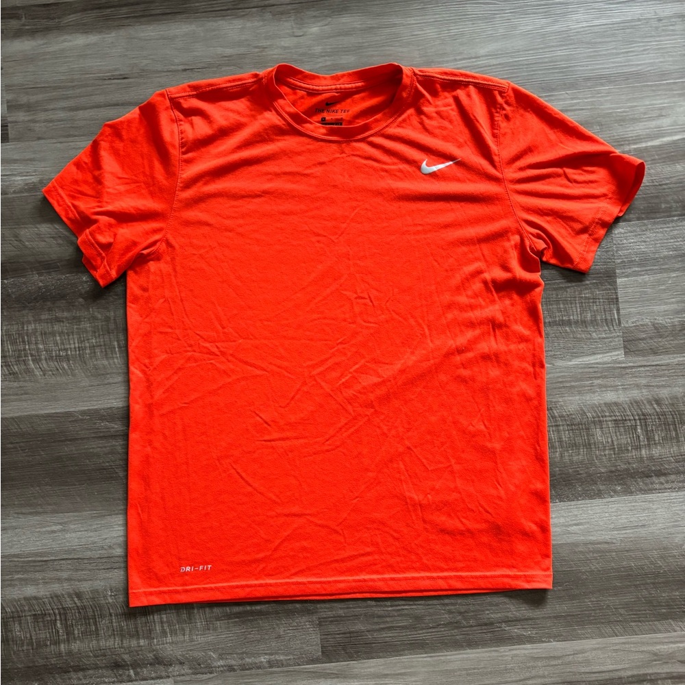Nike Orange Short Sleeve Tee Vibrant Cotton Blend